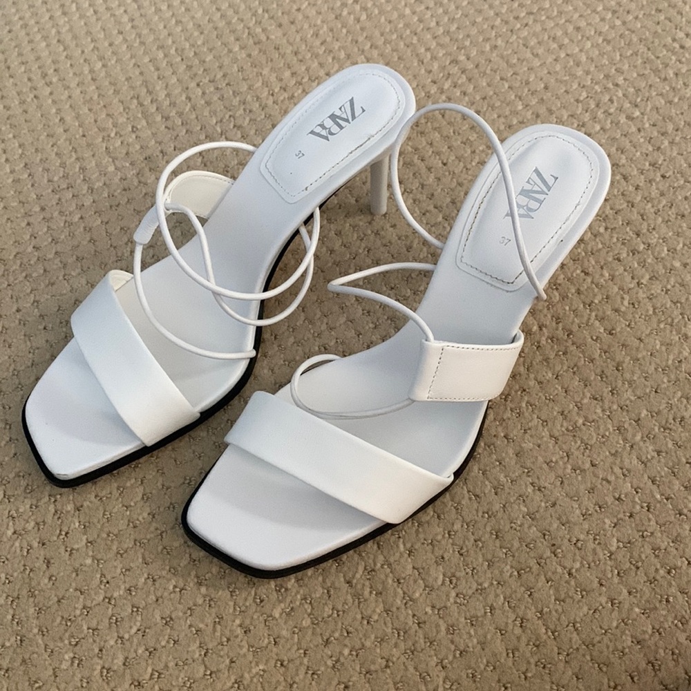 Zara White Heels